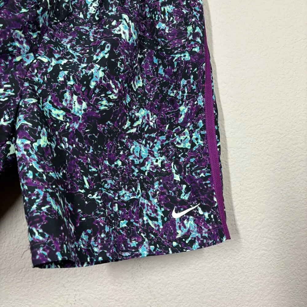 Nike Boys Large Standard Fit Multi Printed Shorts‎ Black Viotech Elastic Waist